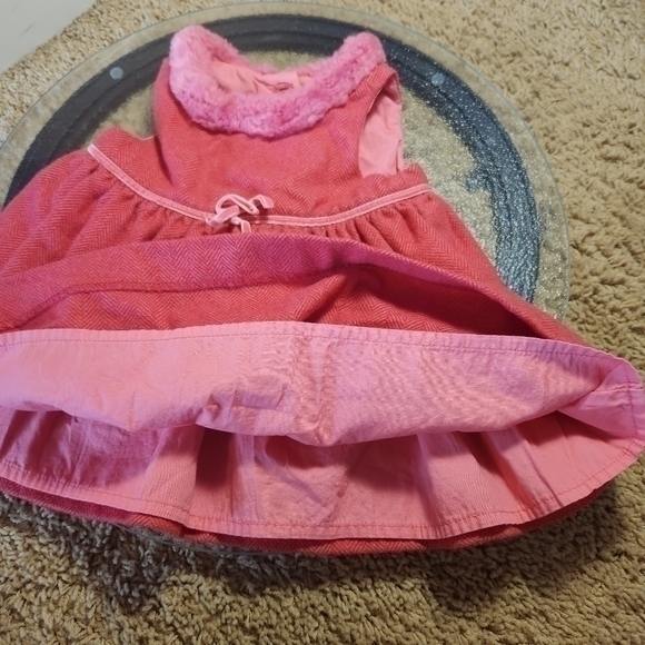 Baby Gap Infant Wool Blend Lined Dress Size 3-6 mos Red faux fur Christmas Santa - Picture 5 of 6